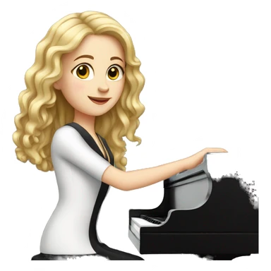 White girl Pianist  sticker