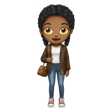 girl wearing a cross body purse and animal shoes sticker