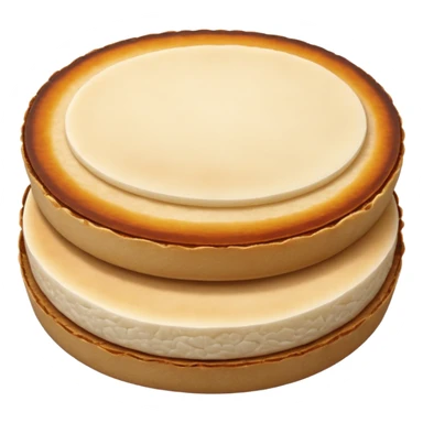 round flat rice cake, lightly toasted surface, sticker