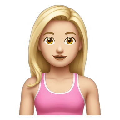 A white girl wear a pink sport tank top sticker
