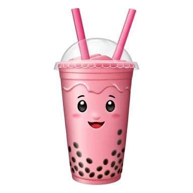 Strawberry bubble tea with strawberry syrup  sticker