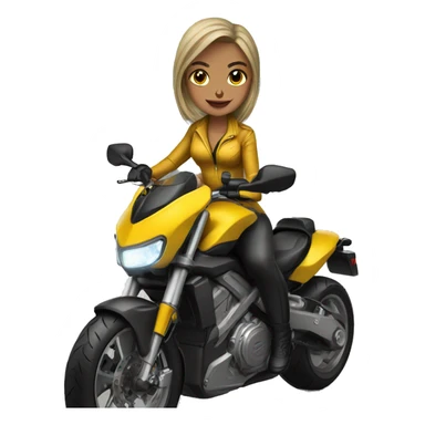 Woman and can am motocicleta amarilla sticker