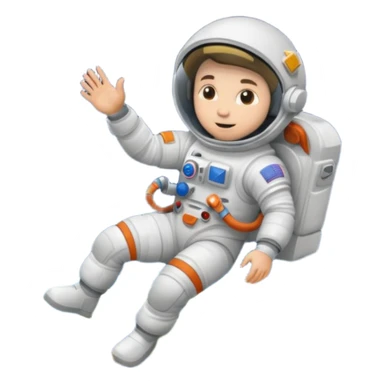 Astronaut rides planets sticker