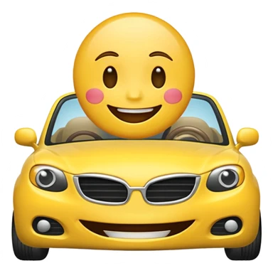 Emoji driving a car winking sticker