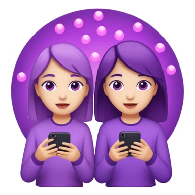 You can create two girls enjoying a concert with purple lights   sticker