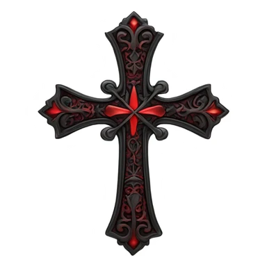 black red gothic cross sticker