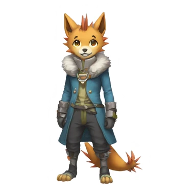 Anthro Sona Fakemon with a spiked collar Full Body sticker