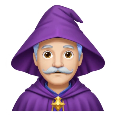 wizard with mustache, purple cloack sticker
