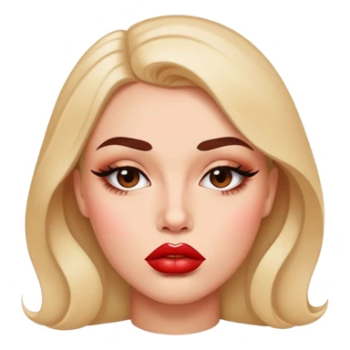 full glossy pouty baddie lips with lip liner sticker