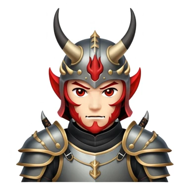 Devil samurai with horns and armor sticker