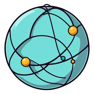 Atom with nucleus in center and orbiting electrons in shell layers showing valence electrons sticker