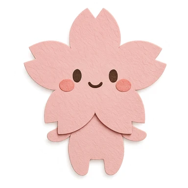 chibi sakura blossom, soft pastel colors, full-body, blushing cheeks, clean lines sticker