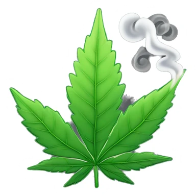 Weed leaf with a smoke  sticker