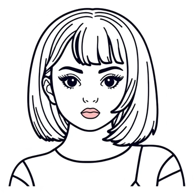 Charli XCX as a sticker, minimalist black and white, line art style sticker