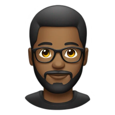 Black dj with a beard in glasses with part in hair  sticker