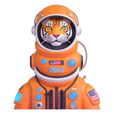 tiger astronaut with helmet sticker