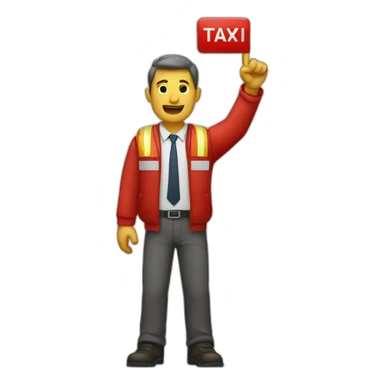 man raising his arm for a taxi with a red armband sticker
