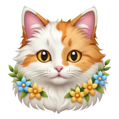 кіт з квітами та зірками sticker