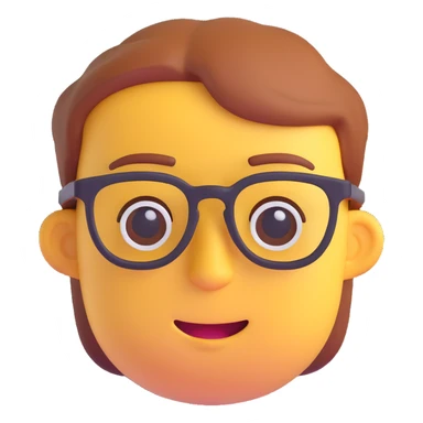 a smart person, 3D emoji style sticker
