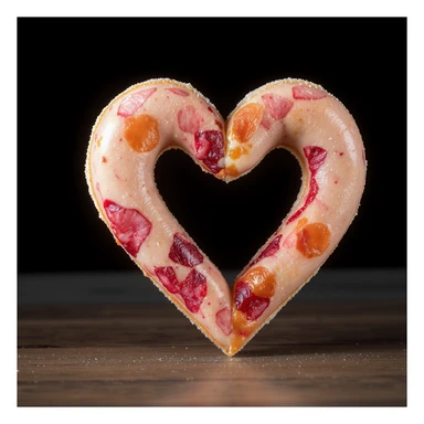 heart-shaped food, professional photography style sticker