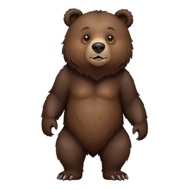 Dark brown grizzly bear on four legs with natural fur texture, minimalist design, very dark brown coloration sticker