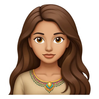 hispanic woman long brown hair sticker