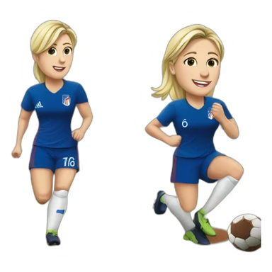 Marine le Pen qui joue au foot sticker