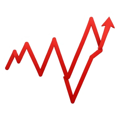 downward trending graph with decreasing values sticker