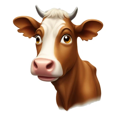 brown cow sticker