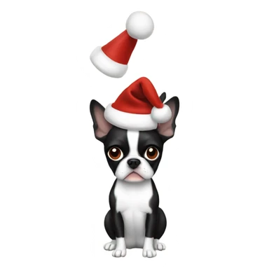 Boston terrier xmas sticker