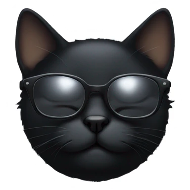 Sleeping black cat with glasses sticker