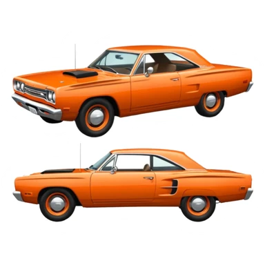 1969 roadrunner car in orange sticker