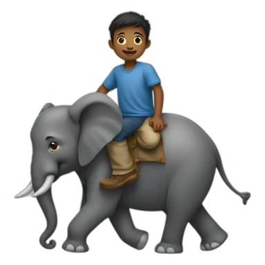 Garçon sur un éléphant sticker