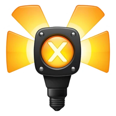 Strobe light with a black X over it. sticker