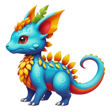 Elemental magical colorful exotic Pokémon-Fakémon-creature sticker