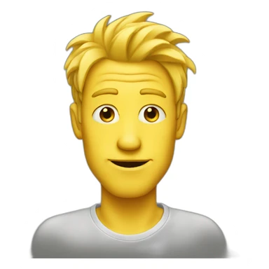 Man have big nose with yellow hair sticker