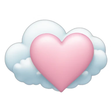 Pastel pink heart with a cloud sticker