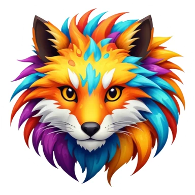 a colorful edgy vernid-fionbri-animal-creature with splash patterns sticker