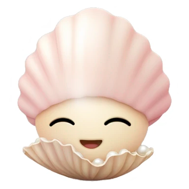 cute girlish light pink and biege decorated delicate, SHELL with a small pearl inside of it sticker