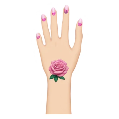White girl arm with pink nails and tattoos sticker