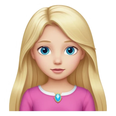 Aurora with long blonde hair, blue eyes, pink outfit sticker