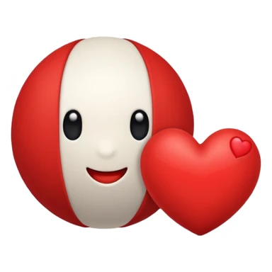 A soft ball and a heart combine sticker