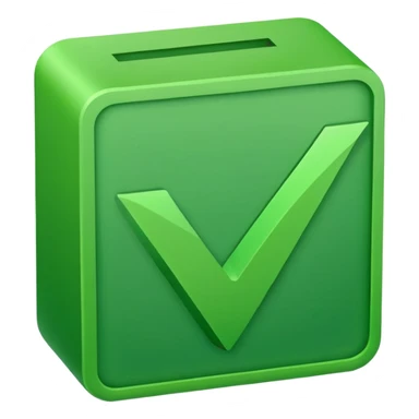 green checkmark in the form of a checkbox, simple, clear, no text, variation 3 sticker