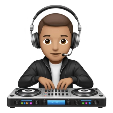 Dj playing music on his dj stand (ios emoji style) sticker