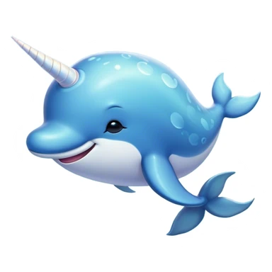 Beautiful and Majestic Cute Narwhal Portrait Emoji, Head and body rendered in serene repose with a gentle, radiant smile, showcasing a streamlined, graceful form adorned with a luminous spiraled tusk and peacefully closed eyes, Simplified yet exquisitely endearing features, highly detailed, glowing with a soft, majestic ocean light, high shine, serene and utterly enchanting, stylized with an air of magical marine splendor, soft glowing outline, capturing the essence of a beautiful and majestic cute narwhal that embodies the quiet wonder of the deep blue! sticker