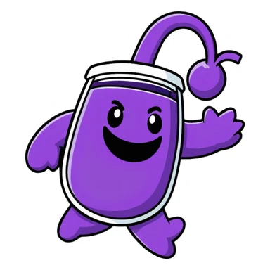 grape koolaid man bursting through wall sticker