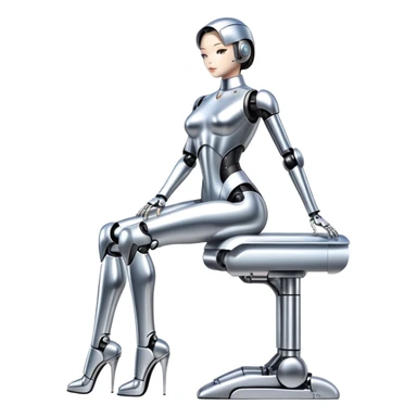 Sorayama sexy robot chrome glossy full sfw sticker