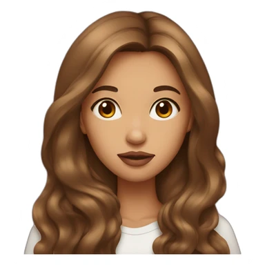 A girl with lush lips and brown long hair sticker
