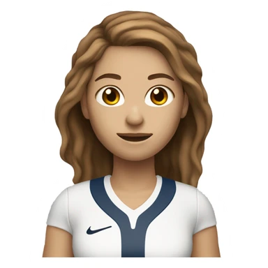 White light skin female brown hair tennis player female with racquet  sticker