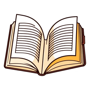 Open book with pages flipping sticker